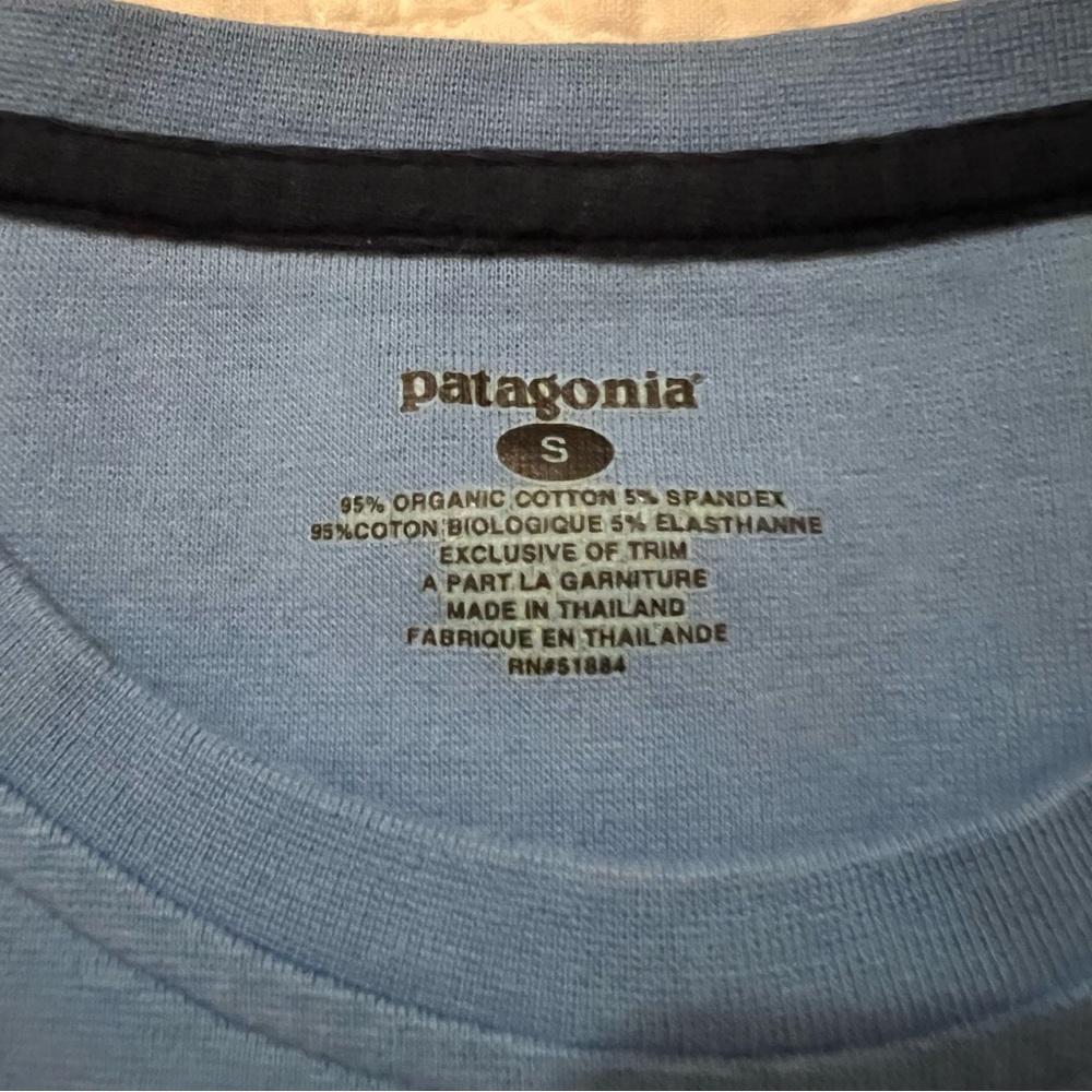 Patagonia Organic Cotton Thick Short Sleeve Tee - Blue - Picture 5 of 13